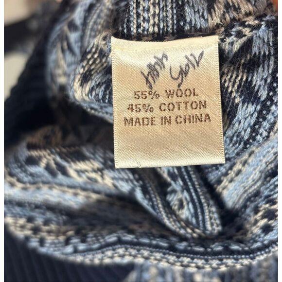 Peter Millar Sweater Mens 2XL Blue Cotton Wool Blend Winter Christmas1/4 FLAW - Picture 6 of 7